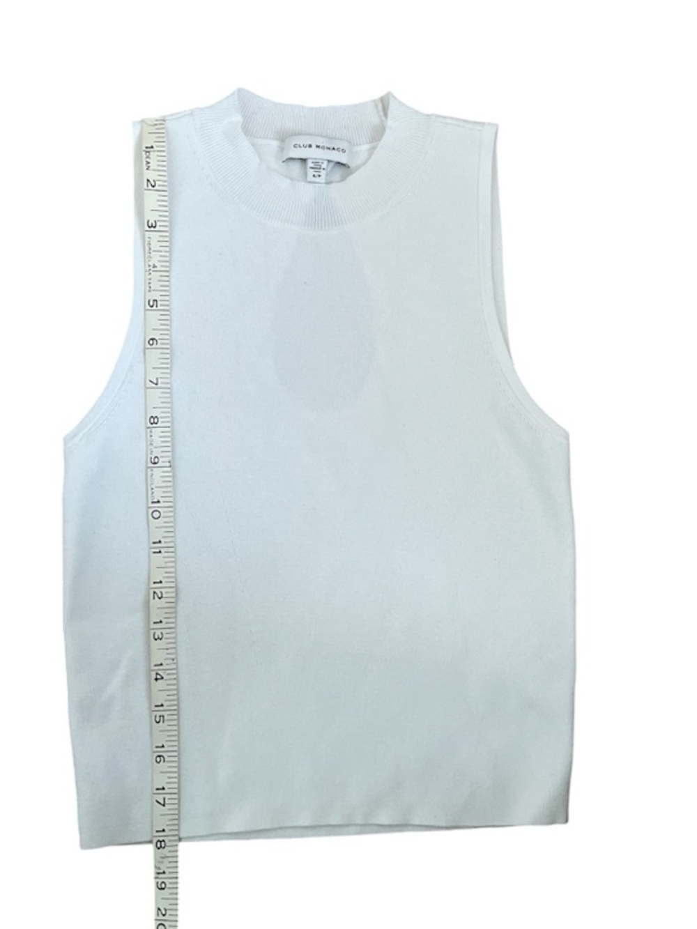Club Monaco White Sleeveless Knit Tank size small